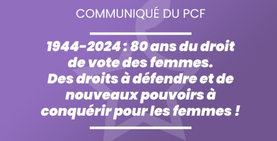 Fabien_Roussel's tweet photo. Il y a 80 ans, le député communiste, Fernand Grenier faisait voter cet amendement : "Les femmes seront électrices et éligibles dans les mêmes conditions que les hommes".
Une phrase simple, claire.
Révolutionnaire.
Pour l’égalité et des Jours Heureux.
https://t.co/oePi9we8vg https://t.co/LqshXA0Po1