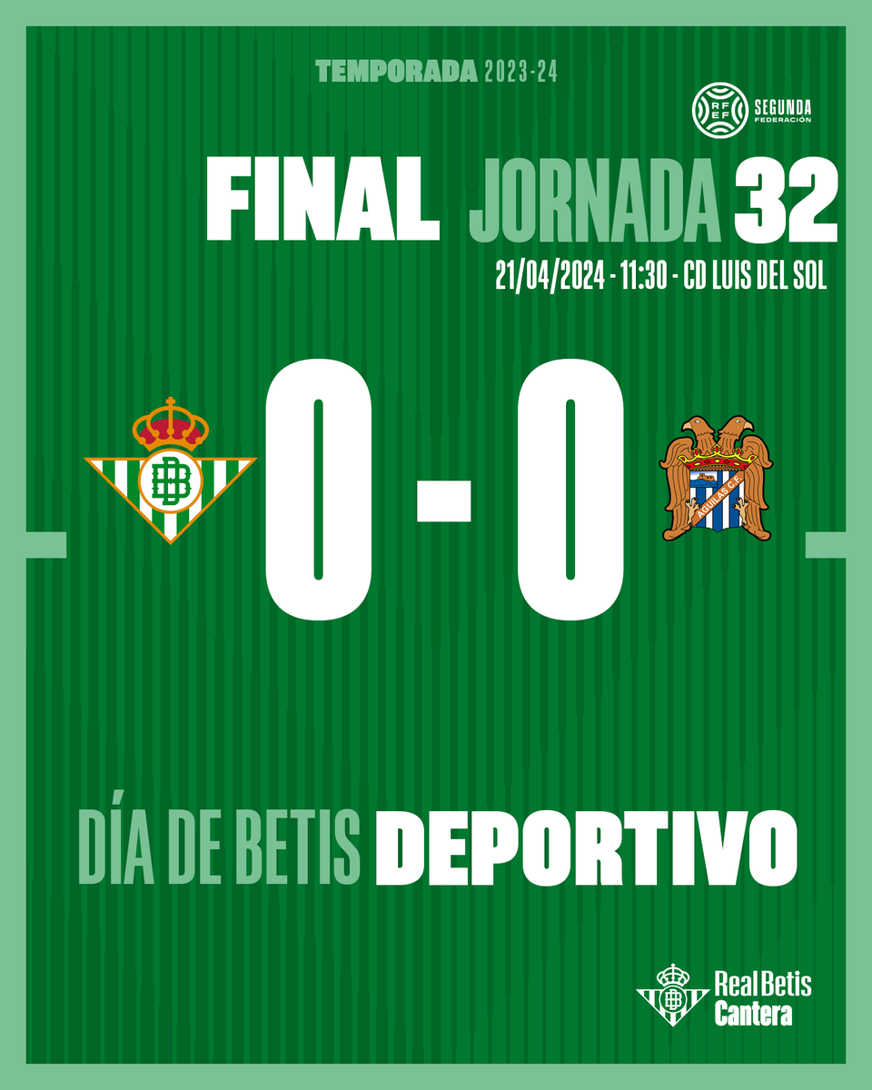 90’ (+4) ⏱⚽ Final del partido 🏟⚖ #CanteraBetis