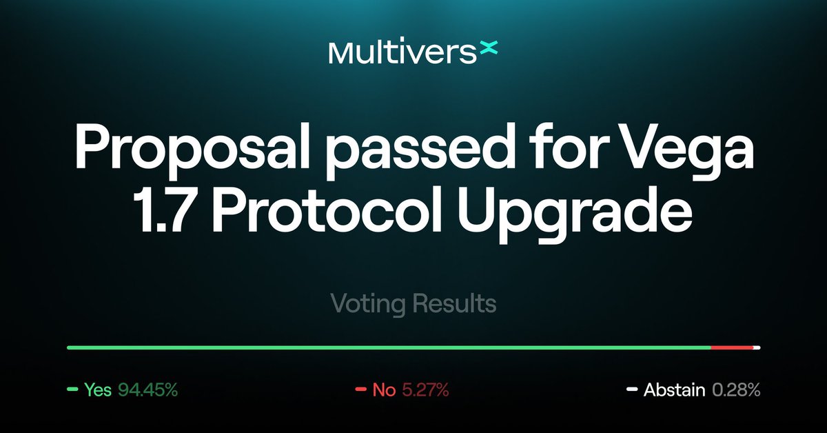 Big step forward the #MultiversX network - Staking v4 has passed the commmunity governance vote. Open markets, auction system, more staking providers, more decentralised validation. All coming to the MultiversX mainnet during the next weeks ⚒️