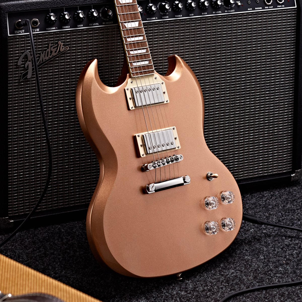 The SG Muse brings a new metallic finish to the classic SG model. 😍 However, the SG Muse isn't all about looks. This guitar is prepared with a pair of high-output alnico Classic PRO humbuckers, so get ready to unleash rocking fury like never before.