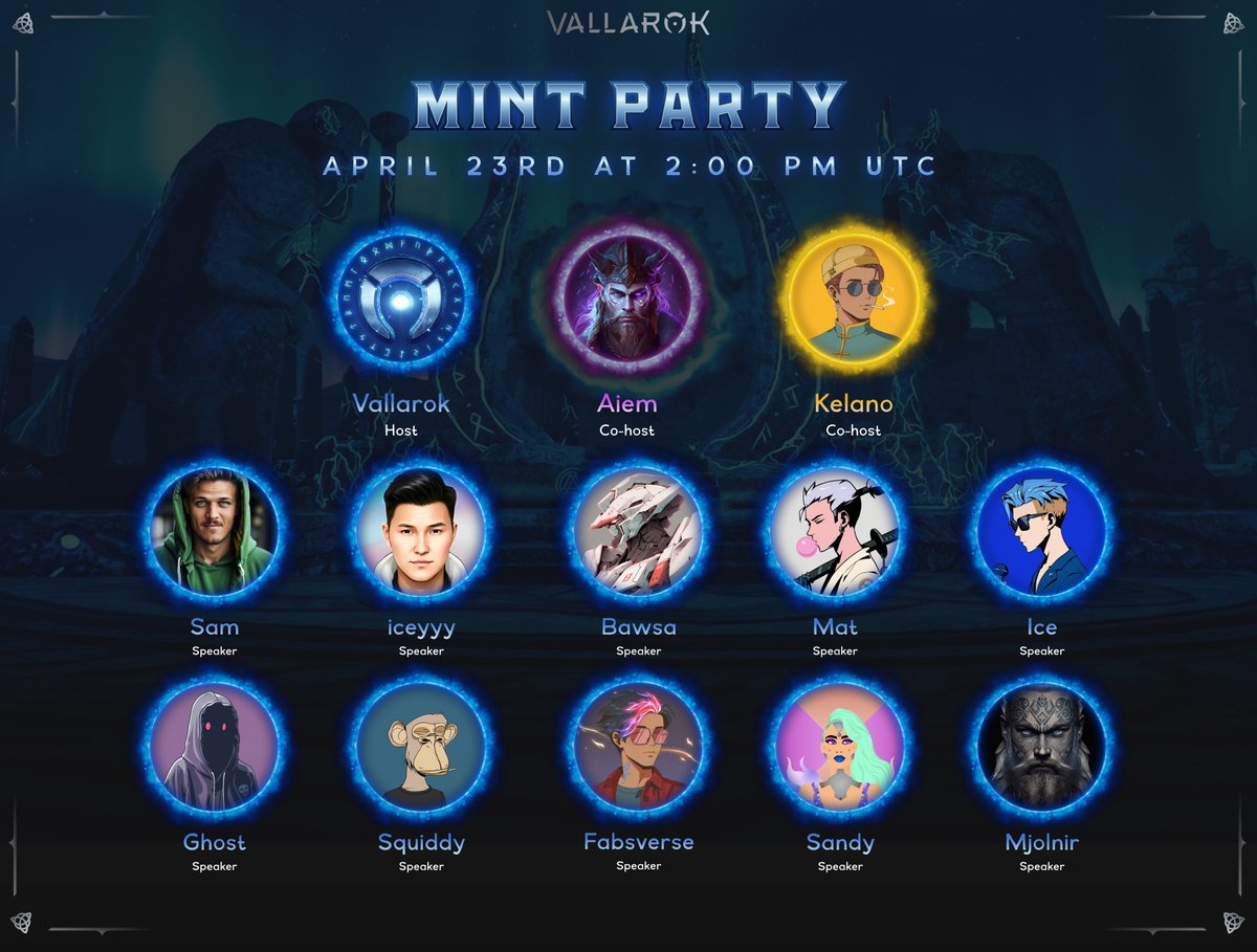 VallarokGame's tweet image. Vallarok Mint Party

A legendary saga requires a legendary panel.

• Time: April 23rd, 2 PM UTC
• Mint: April 23rd, 3 PM UTC - 6 PM UTC

Check your wallets to see if you're on the whitelist!

Comment your address for a last-minute WL ⏰

Spaces link below ⬇️