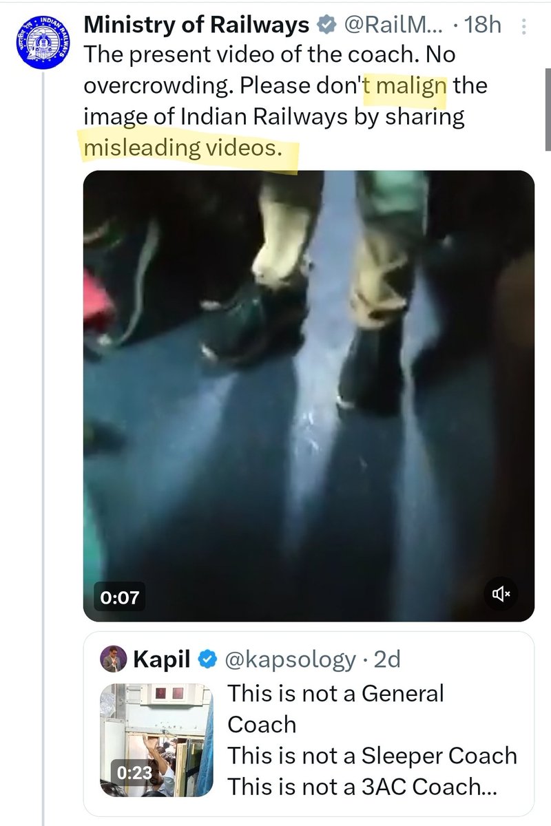 With @RailMinIndia refuting claims of viral videos, it is clear that 'old' & 'misleading videos' are deliberately being pushed to create narrative against Indian Railways Let's utilize this moment to witness some of the outstanding achievements of Indian Railway in last 10 yrs