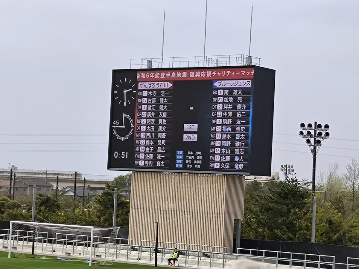 syunmapapa's tweet photo. ゴーゴーカレースタジアムで能登復興支援チャリティーマッチを観戦！
すごいメンバーが集まってくれてうれしい。
中澤とか岡野とかはテレビにもたくさん出てることもあってか盛り上げ上手だなー。
#復興支援プロジェクト
#がんばろう能登
#サッカー
#チャリティーマッチ
#中澤佑二
#岡野雅行 https://t.co/8IhKULfpJ8