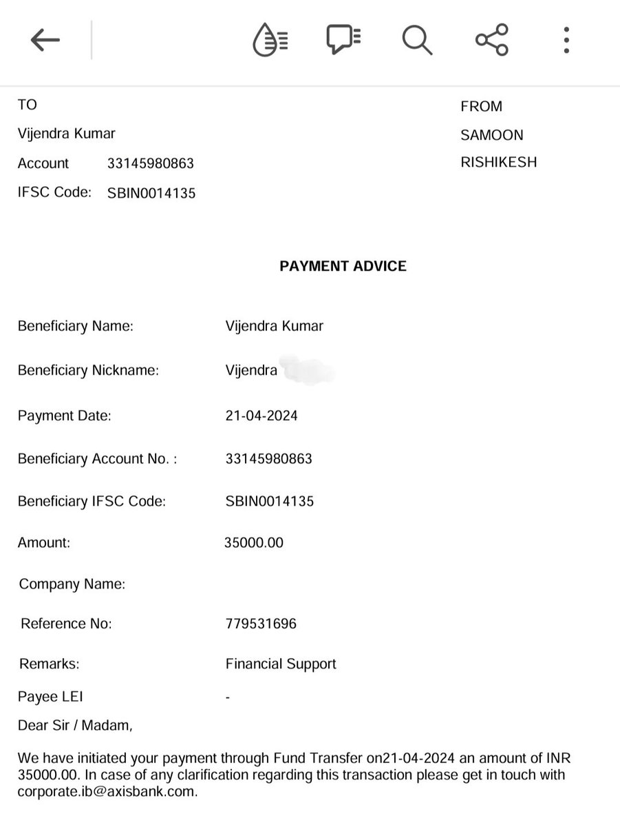 Small donation of Rs. 35,000 transferred to the account of Vijendra Kumar to purchase the essential items for Gauri's wedding by Someone Foundation, with the help of our respected donors and members. #samoonfoundation #kanyadan
#samoonpariwar #Samoon
