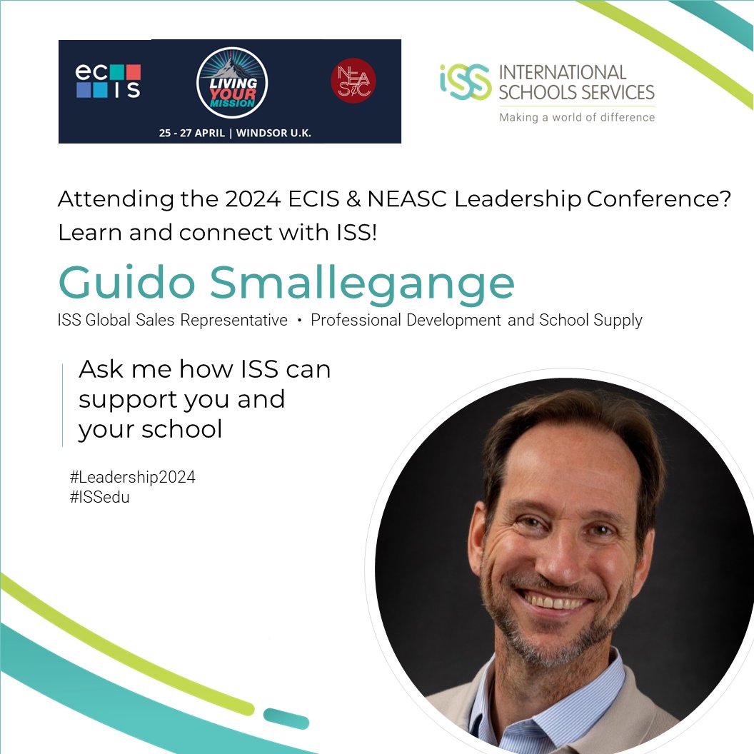 Attending the 2024 ECIS & NEASC Leadership Conference? Learn and connect with ISS team member Guido Smallegange to see how ISS can support you and your school! #ISSedu #Leadership2024