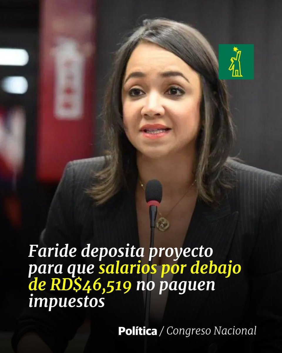 🗳 |#PolíticaDL| El proyecto legislativo fue propuesto por la vicepresidenta del Senado, Faride Raful, quien sugiere modificar el artículo 296 de la Ley 11-92, que creó el Código Tributario en el año 1992.

🔗 ow.ly/2w0S50Rku0c

#DiarioLibre #FarideRaful #Salarios