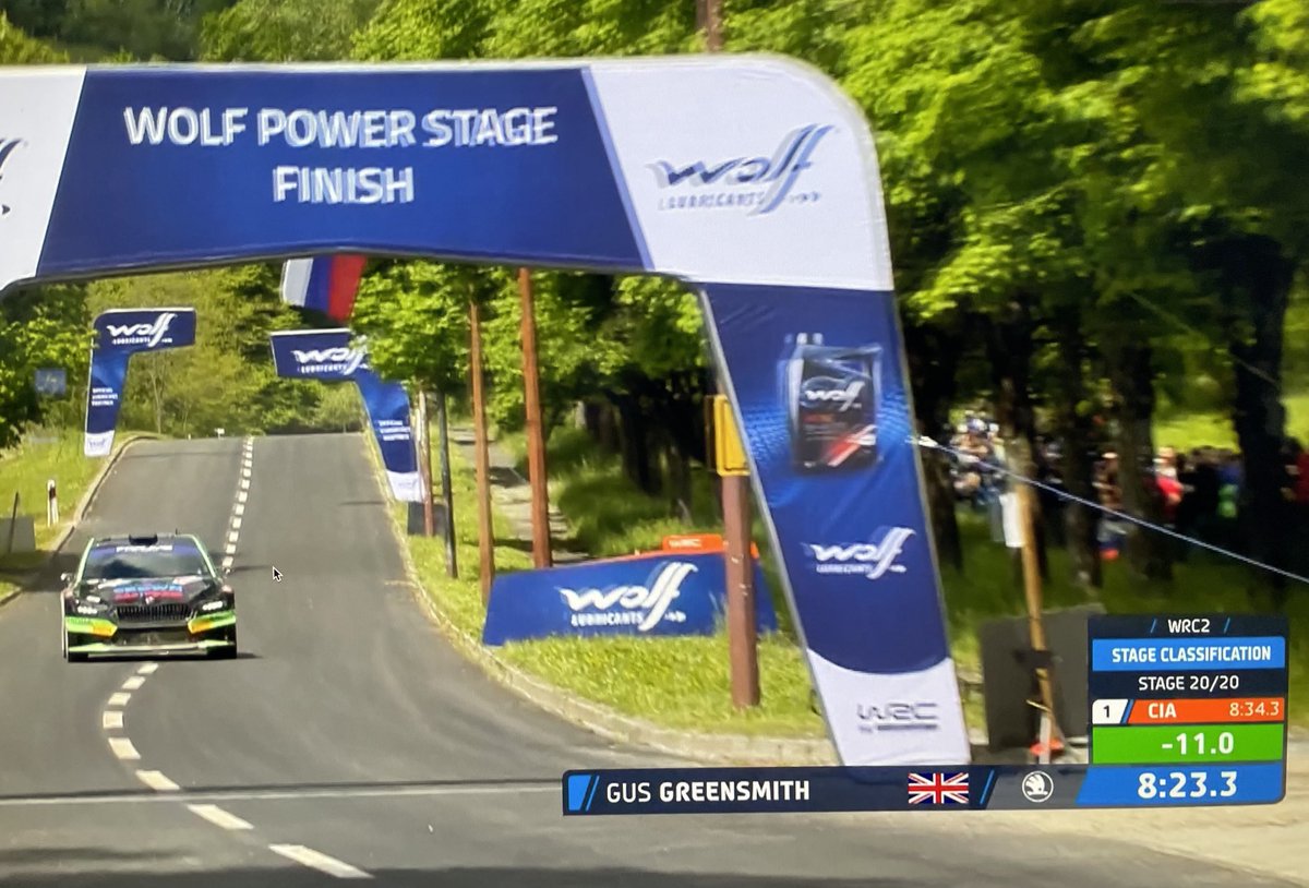 WRCgerardquinn's tweet image. Another great weekend ⁦@GreensmithGus⁩ 👍
Impressive Power Stage drive……phew! #rallycrostia