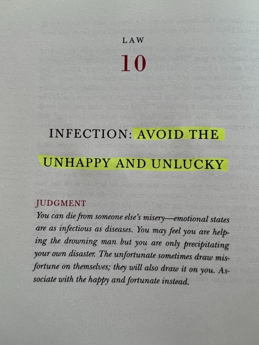 Avoid the unhappy and the unlucky 📖