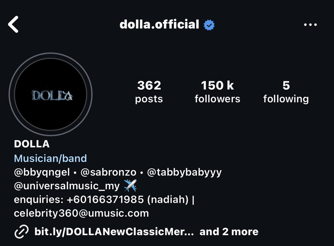 #DOLLA (@.dolla.official) has reached 150K followers on instagram .