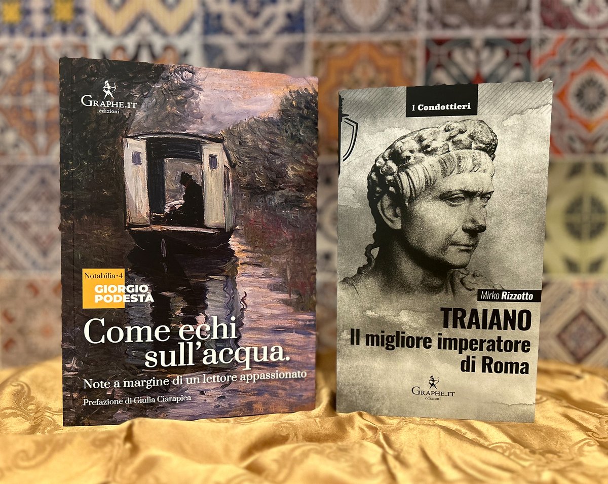 Novità: * “Traiano, il migliore imperatore di Roma” di Mirko Rizzotto: una biografia militare per un grande condottiero; * “Come echi sull'acqua” di Giorgio Podestà: un viaggio emozionante nel mondo della letteratura. Graphe.it: storie che vi faranno sognare!