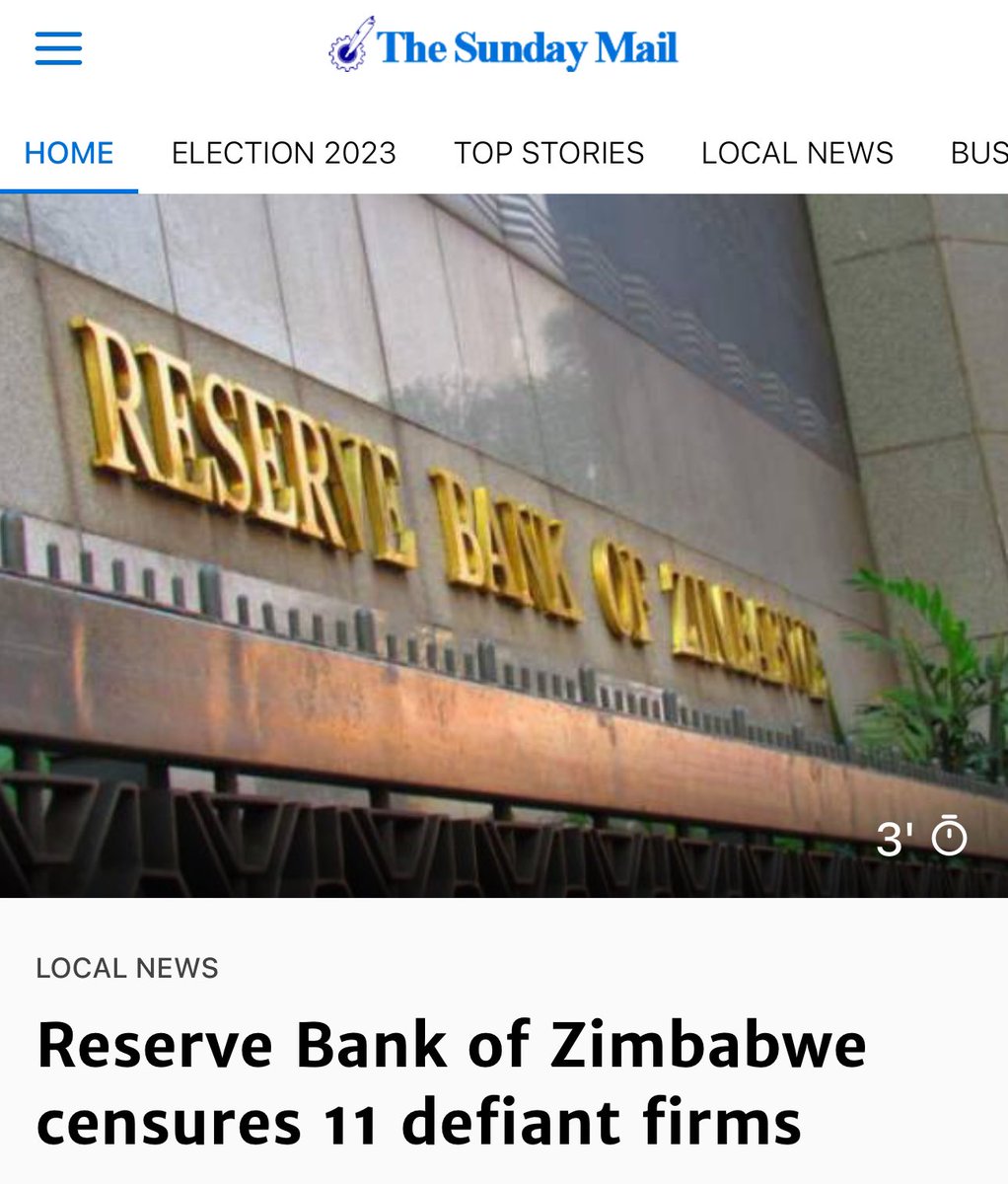 The Zimbabwean central bank, the Reserve Bank of Zimbabwe, has frozen the bank accounts of eleven companies.

These eleven companies have been accused of exchange control violations for trading exclusively in US dollars.
They are accused of refusing to transact in Zimbabwe’s new