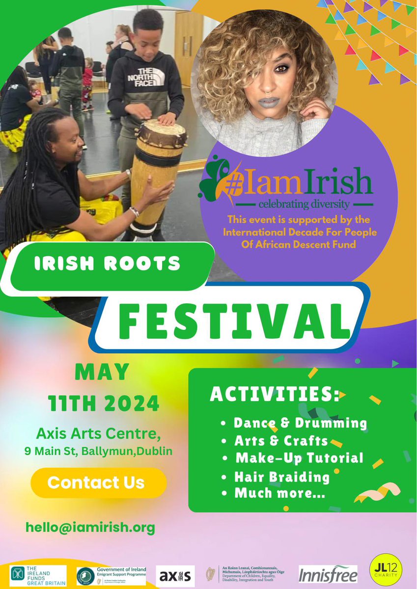 Have you booked your tix yet ? Irish roots festival 11th May 2024 . A celebration of Irish Mixed Heritage. Something for all the family #IrishRoots axisballymun.ticketsolve.com/ticketbooth/sh…