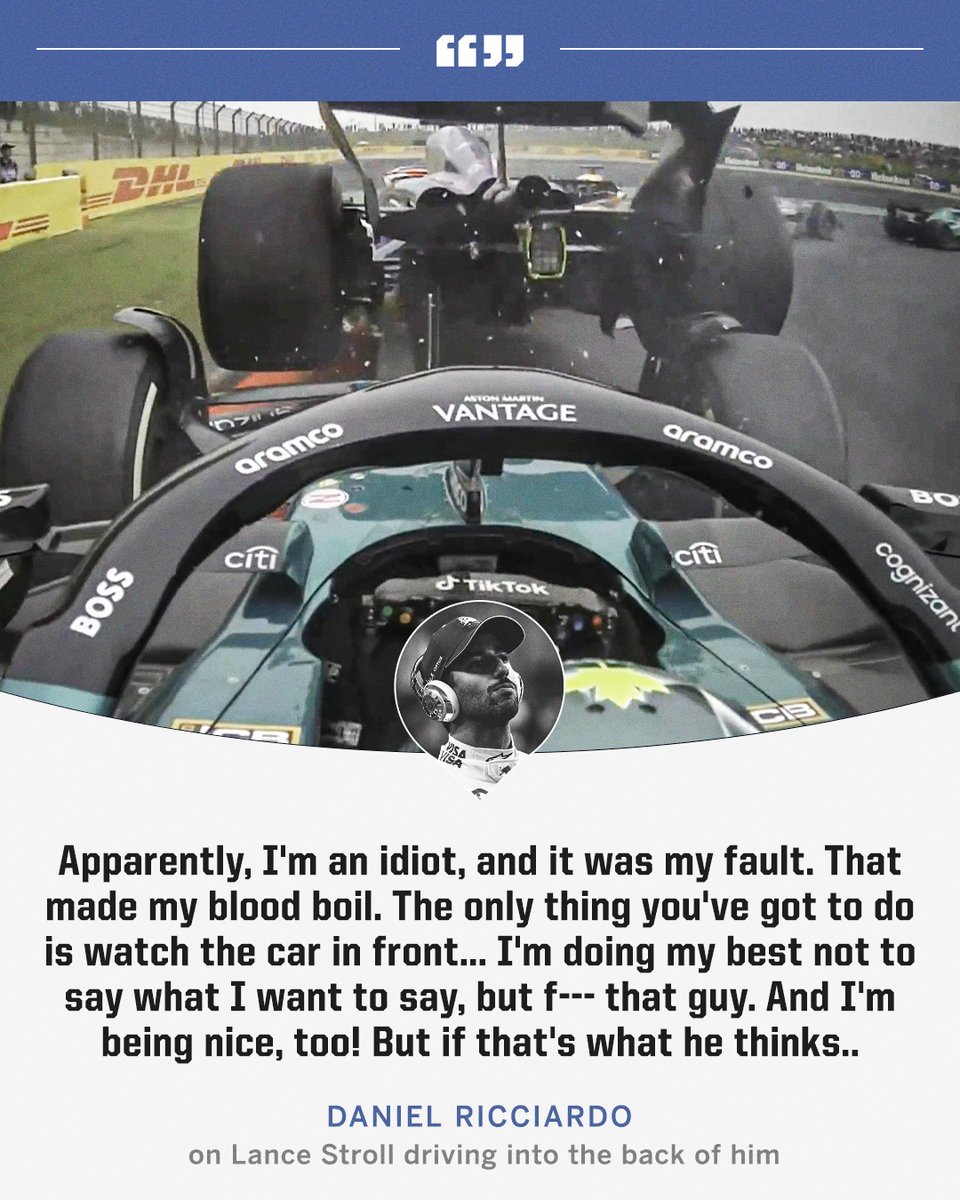'F--- that guy!' Daniel Ricciardo on his incident with Lance Stroll today 👀