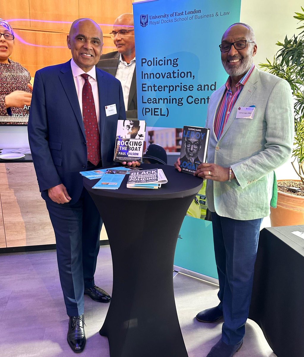 LeroyLogan999's tweet photo. It was great being w/ @sal2nd especially in a #StephenLawrenceDay event, organised by @NBPAUK &amp; @MetBPA hosted by @UEL_News, showing how we started the #BPAMovement 30yrs ago to challenge the @metpoliceuk &amp; our actions based on my book #ClosingRanks &amp; #RockingTheBoat by @CEO_SSAF https://t.co/gNfJeVvT18