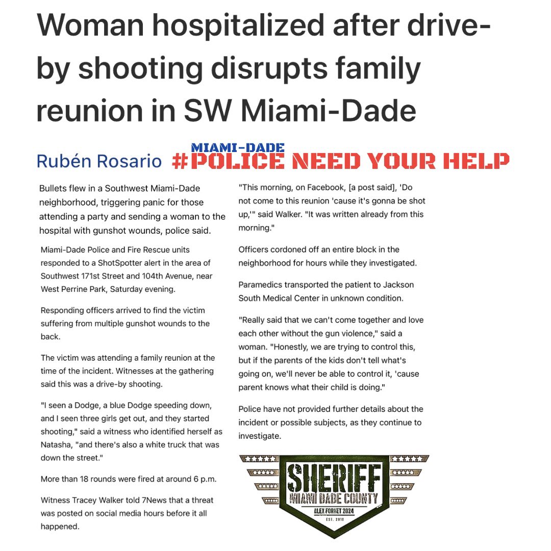 #ANOTHERSHOOTING #DANGERONDUTY #SHOOTINGSMIAMI #SHOOTINGSMIAMIDADE wsvn.com/news/local/mia… #MIAMI #MIAMIDADE #MIAMIDADECOUNTY #CRIME #NEWSHERIFFINTOWN #THELAWANDORDERSHERIFF #VIOLENTCRIMEMIAMI #VIOLENCEMIAMI #CRIMEMIAMI #MIAMICRIME #RISINGCRIME #NEWSHERIFFINTOWN2024 #SHERIFFMIAMI