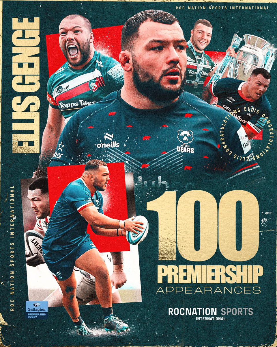 .@EllisGenge makes his 100th appearance in the Gallagher Premiership today 💯 Congratulations, Ellis! And many more to come 💎 #GallagherPrem | #PremRugby