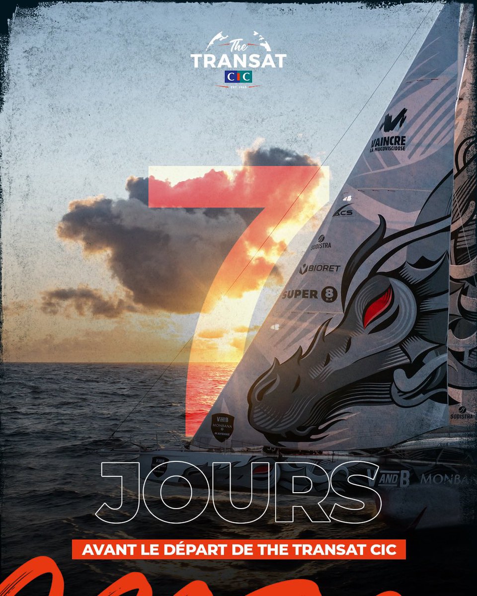 ⏳ Le compte à rebours est lancé !
👀 Départ de la 15e édition de #TheTransatCIC dans une semaine ⛵️

©️ Gauthier Lebec