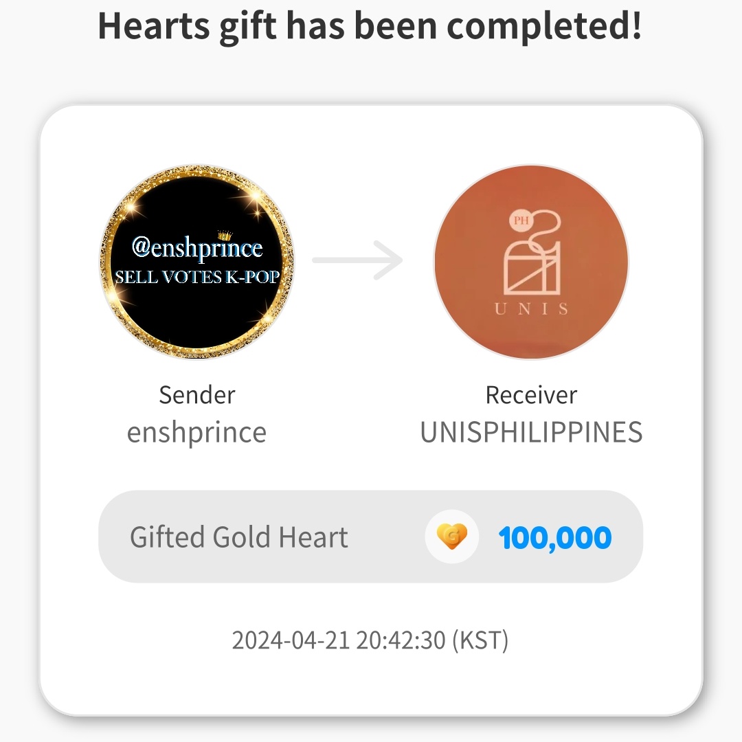 100K💛 Gold Heart Fancast sold today. Thanks for purchasing @unisphilippines 🥰. #enshprince_proofs