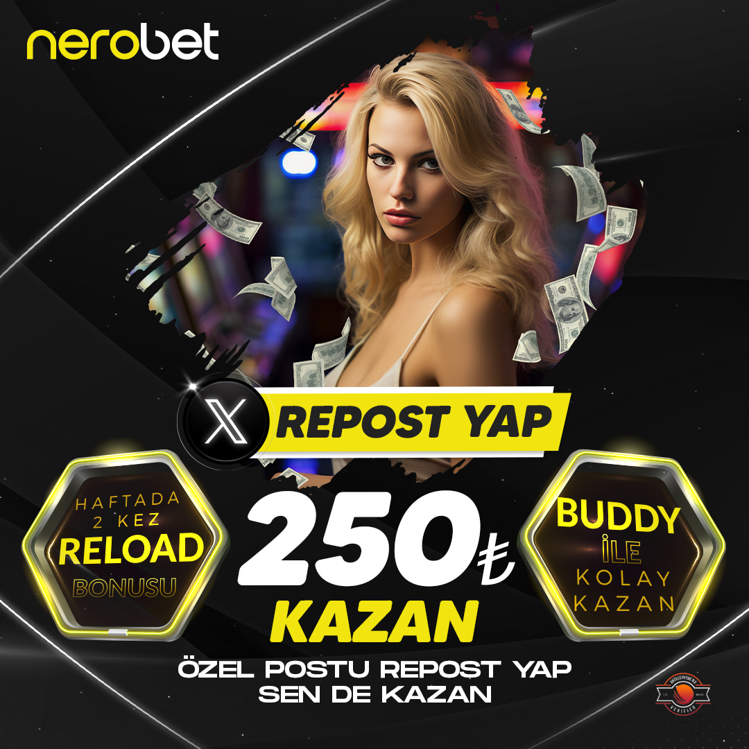 💥 Nerobet Nisan Kampanyası X Kullanıcıları İçin! 💥 💰 1000 Kişiye 250₺ Nakit Ödül! 🤩 Yapman Gerekenler Çok Basit➡️ 🔴Bu hesabını takip et 👍 🔴Bu postu Repost yap ve altına kullanıcı adını ekle. 24 saat profilinde kaldıktan sonra ödül senin 😎 not: en az 500 takipçisi