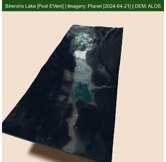 Birendra Lake Update: It appears to be an episode of avalanches. The one on the 20th seemed smaller, but satellite images from the 21st reveal a larger one. Possibly a detachment of glacier tongue/terminus.

#BirendraLake #GLOF #Nepal #Himalaya