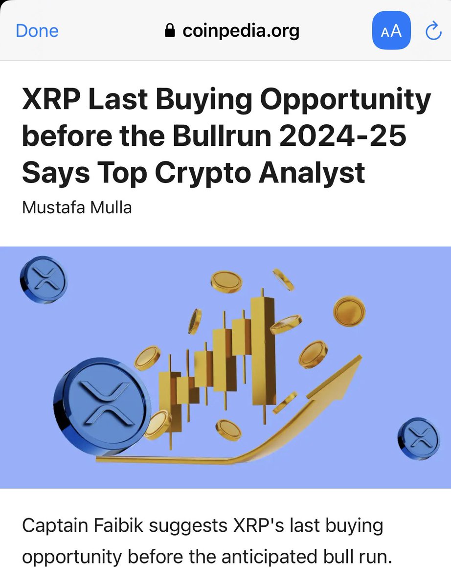 #XRP Last Buying Opportunity before the Bullrun 2024-25 Says Top Crypto Analyst! Get ready for liftoff with $XRP 🚀🌖 Moreover, @xAPYToken has introduced a cutting-edge automated hold/stake system to ensure precise APY% calculation based on your token distribution. ➡️ Be sure