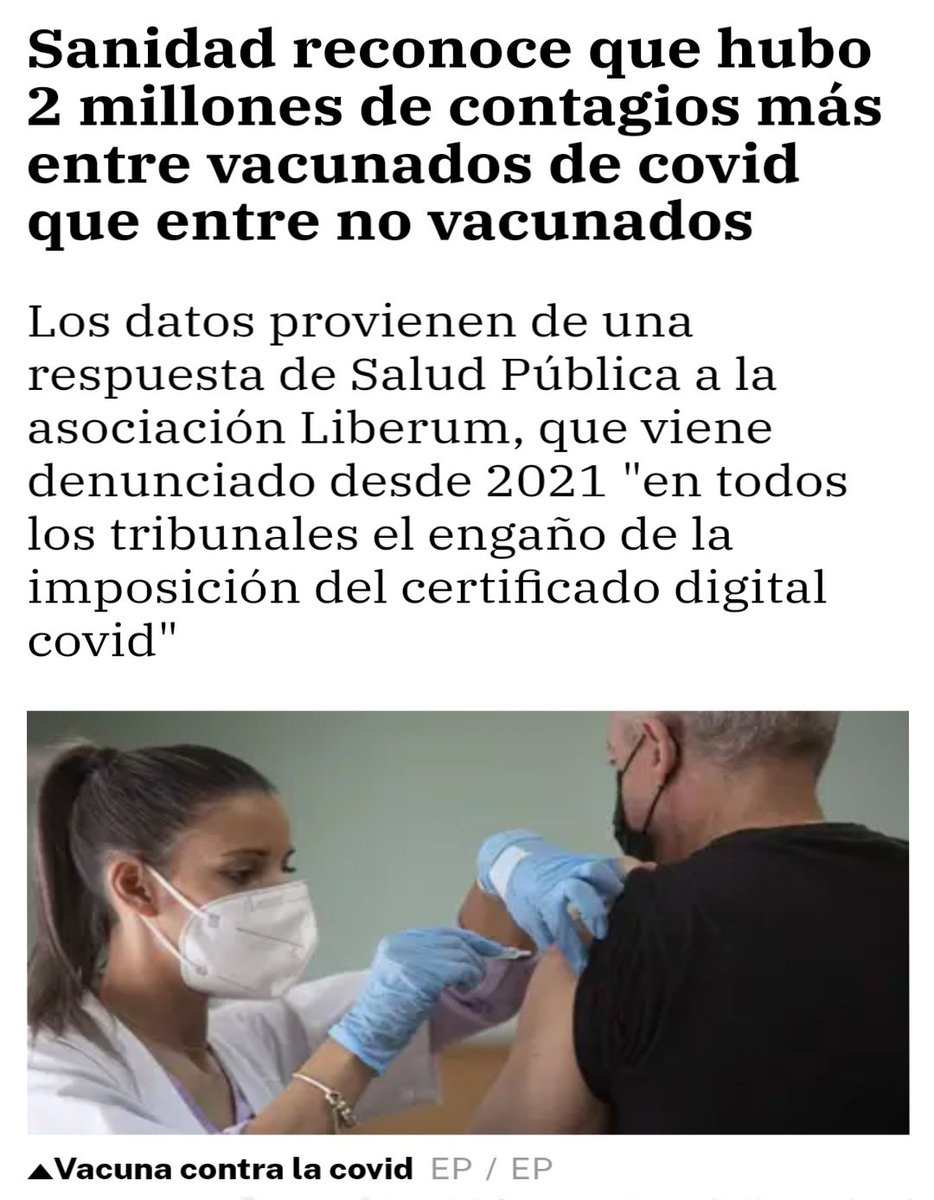 DoctoraPrego's tweet photo. la Falacia del Certificado COVID: Una Trampa contra la Integración Social

Desde el inicio de la pandemia, la población fue sometida a un continuo bombardeo de propaganda que prometía que la vacunación contra el COVID-19 sería la solución para volver a la normalidad. Sin embargo, los datos recientes revelados por la Dirección General de Salud Pública y Equidad en Salud han sacado a la luz la cruda realidad: "hubo 2 millones más de contagios entre los vacunados que entre los no vacunados". Estos hechos desacreditan la narrativa oficial de respalda a la imposición del certificado COVID como obstáculo para impedir  el pleno acceso a la vida social y cultural. Arroja certeza sobre la nula  efectividad real de las llamadas vacunas covid para frenar el contagio. 

Era evidente que el certificado COVID, lejos de cumplir su supuesto propósito de proteger la salud pública, se había convertido en una herramienta de exclusión y discriminación. Las autoridades, conscientes de la falta de eficacia de las vacunas para prevenir los contagios, impusieron medidas coercitivas que penalizaron a los no vacunados, socavando así los principios fundamentales de igualdad y no discriminación consagrados en nuestra Constitución. Al negarles el acceso a espacios públicos y eventos culturales, se estaba marginando a una parte de la ciudadanía y se estaban vulnerando sus derechos constitucionales.

 La sociedad debe exigir responsabilidad a las autoridades, el abandono de la políticas de propaganda en favor de la transparencia , y cuestionar la legitimidad del certificado sanitario que la OMS y la UE quieren imponer coactivamemte  como instrumento de control social.
La evidencia científica ha dejado al descubierto la farsa de una política basada en mentiras y manipulaciones.
Ahora que se cerca el momento en el que la OMS presentará en la Asamblea Mundial de la Salud, a finales de Mayo, un tratado y unas enmiendas al Reglamento Sanitario Internacional que pretenden implantan pasaportes sanitarios, es el  momento de trabajar hacia soluciones que promuevan la inclusión y la solidaridad y remuevan todos los obstáculos que puedan impedir y dificultar la plena integración de los ciudadanos en la vida cultural y social, en lugar de la división y la discriminación.
El futuro de nuestros derechos y por ende el de  toda la sociedad depende de ello.
#StopOMS

https://t.co/Ywj172zgfw

#CertificadoCovidNo #ManipulacionOficialNo #ExclusiónSocialNo #DiscriminaciónInjusta #SolidaridadCiudadana