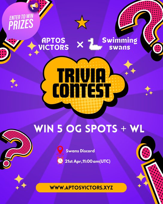 We have partnered up with @AptosVictors An endless runner game, bringing first of a kind AR NFTs to @aptos 👀 We're giving away 10 WL & 10 OG 1⃣Follow & Like, Repost❤️ 2⃣Join telegram for OG spots t.me/AptosVictors 3⃣Drop your APT wallet 📷 (Also, there is a live trivia