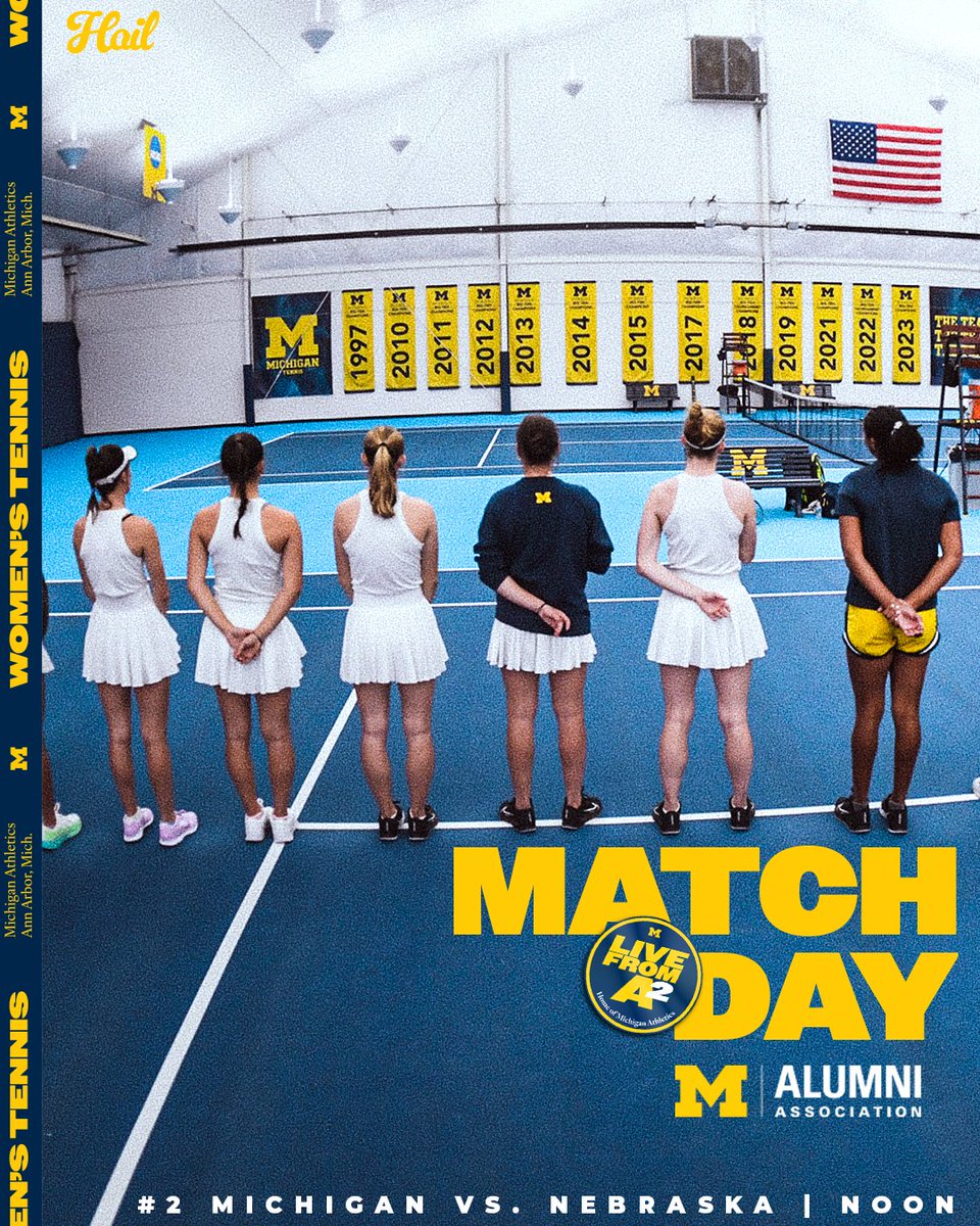 It's Senior Day at the Varsity Tennis Center! Join us as we play for an outright Big Ten title and honor the class of 2024 Live scoring/video: myumi.ch/DwqX4 #GoBlue