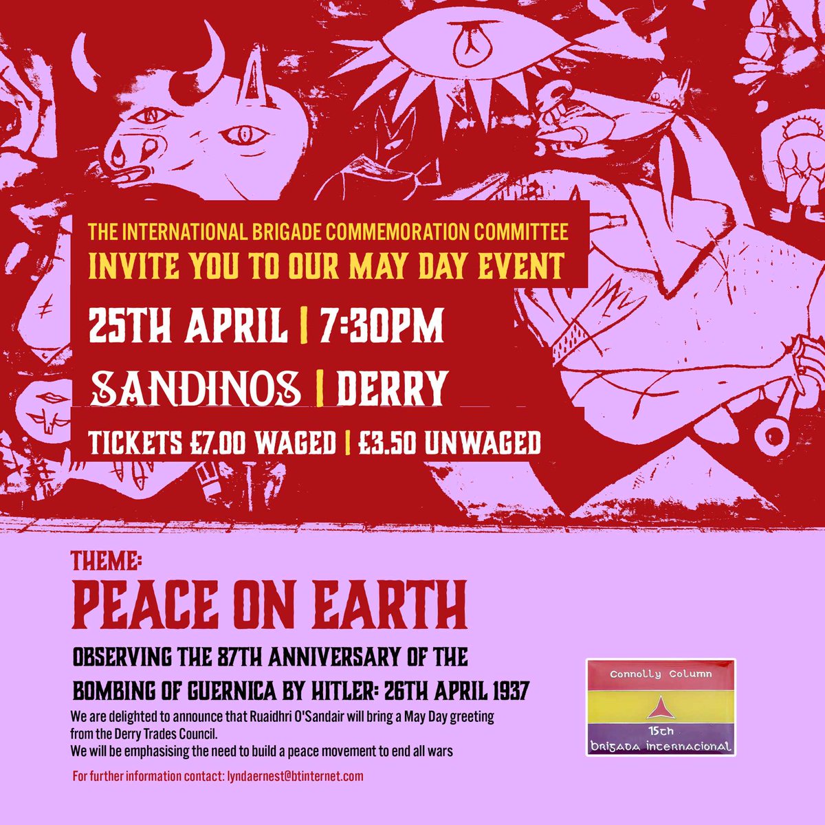 The Sledgehammer Tour has now raised £8352 for front-line community outreach via @WeShallWeekend & this week, I fly out to play Derry & Belfast as part of the local @IBMT_SCW May Day Event. I'm at @sandinosbar on Thursday & @BlackBoxBelfast on Friday. See you there!