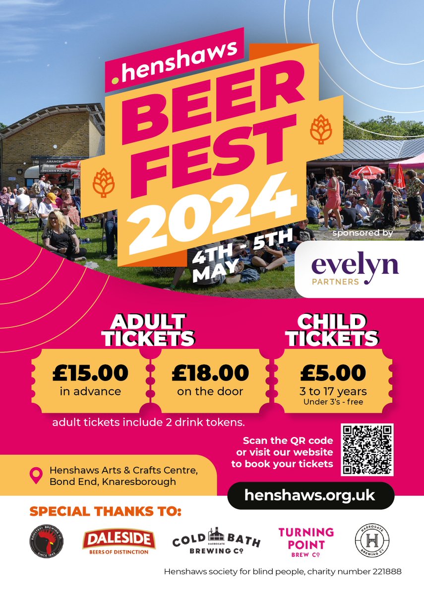 Need plans for the early bank holiday weekend? 🍻 Join us, @DalesideBrewery, @coldbathbrewco, @TurningPointbco & @HarrogateBrewCo at @Henshaws Beer Fest for a weekend of beer, food, music & family fun 🎉 😎 henshaws.org.uk/events/beer-fe…