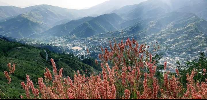 ꧁⭑⭒ District Upper Dir Kpk Pakistan beauty from the top of mountain. ⭑⭒꧂