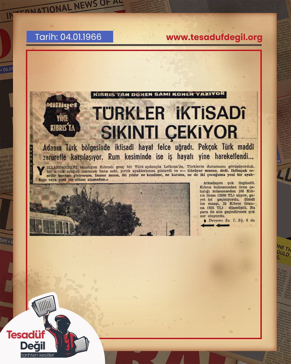 Ocak 1966 Kıbrıs Türklerinin İktisadi Hayatı Felce Uğradı. #1966 #Kıbrıs #KıbrısTürkHalkı