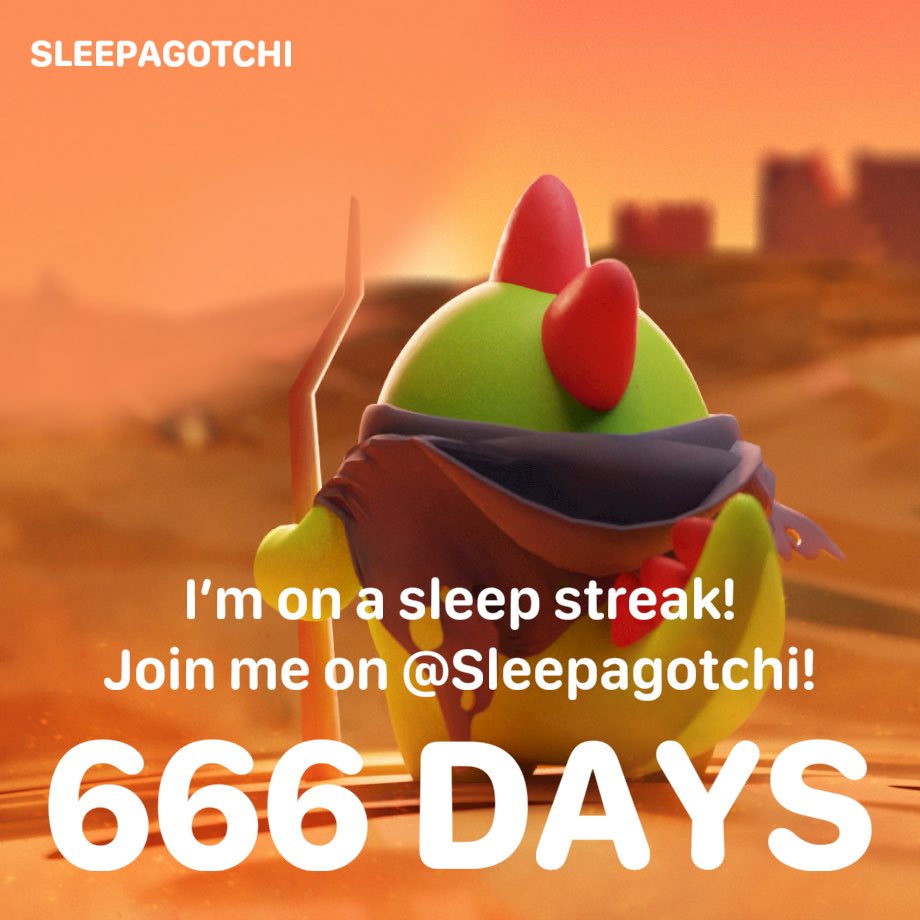 I’m on day 666 of my sleep journey! 😈