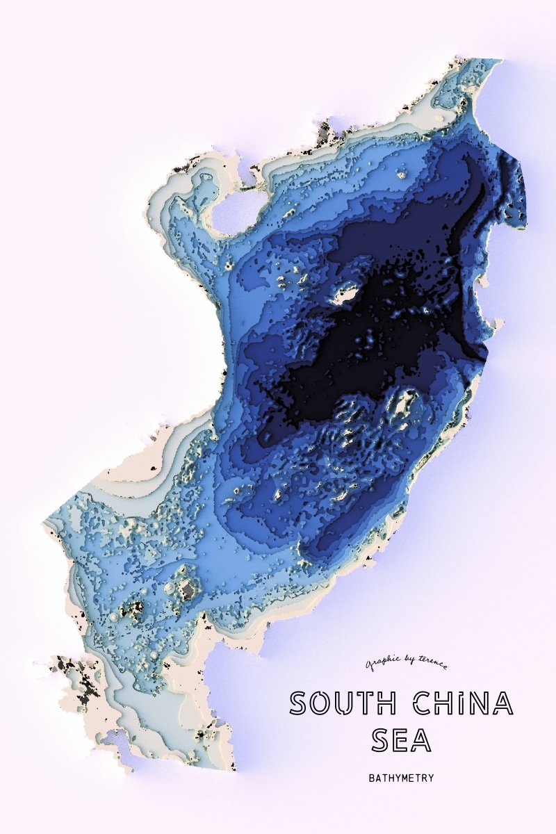 Bathymetry of the South China Sea.

#rayshader adventures, an #rstats tale