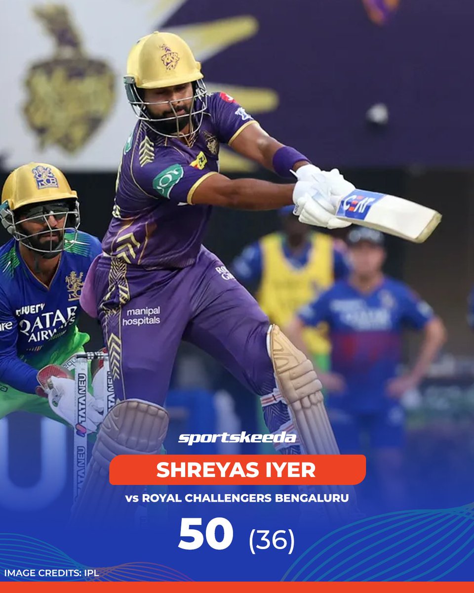 A fine knock by the KKR skipper, Shreyas F-Iyer! 🔥

#ShreyasIyer #IPL2024 #Cricket #KKRvRCB #Sportskeeda