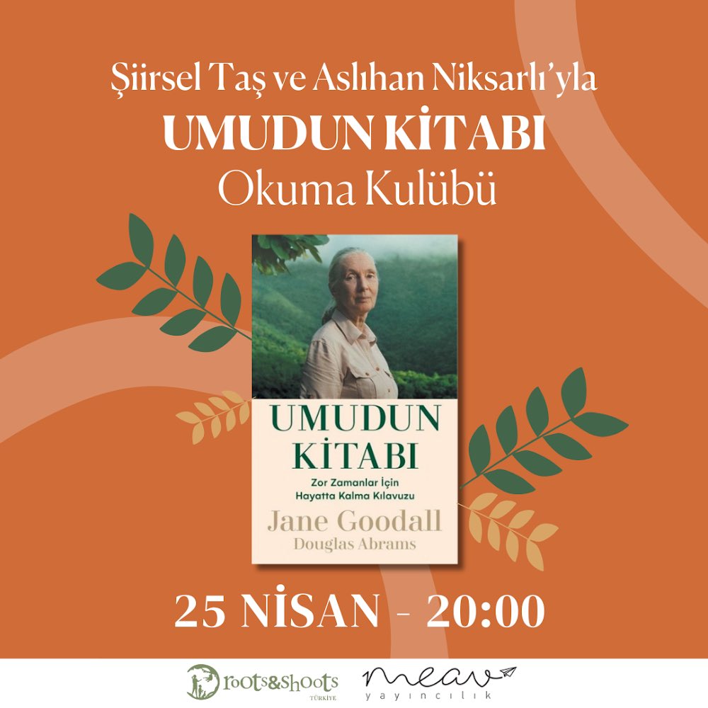 🌟 Dünyaca ünlü etolog ve doğa savunucusu Jane Goodall, 3 Mayıs'ta İstanbul'da! İstanbul seyahati boyunca 2 farklı konuşma gerçekleştirecek Jane Goodall’la buluşmadan önce 'Umudun Kitabı'nı beraber tartışmak ister misin?