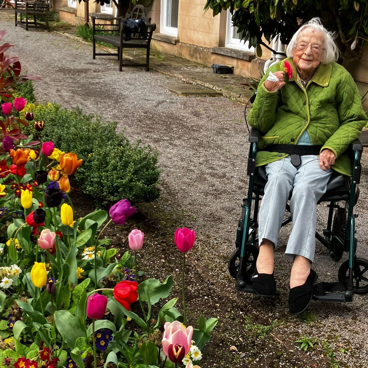 Now that the weather is finally improving, it's lovely to be out in our grounds feeling the sun on your face! #carehome #wellington #somerset #bridgwater #devon #culmstock #hemyock #gardens
