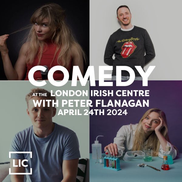 It’s comedy night on Wednesday and what a lineup we have in store 🤩 Book tickets now for an evening of hilarious standup with @gearoidfarrelly, @aideenmcqueen, @reecek1dd and Freya McGhee! 🗓️ Wed 24th April londonirishcentre.ticketsolve.com/ticketbooth/sh…
