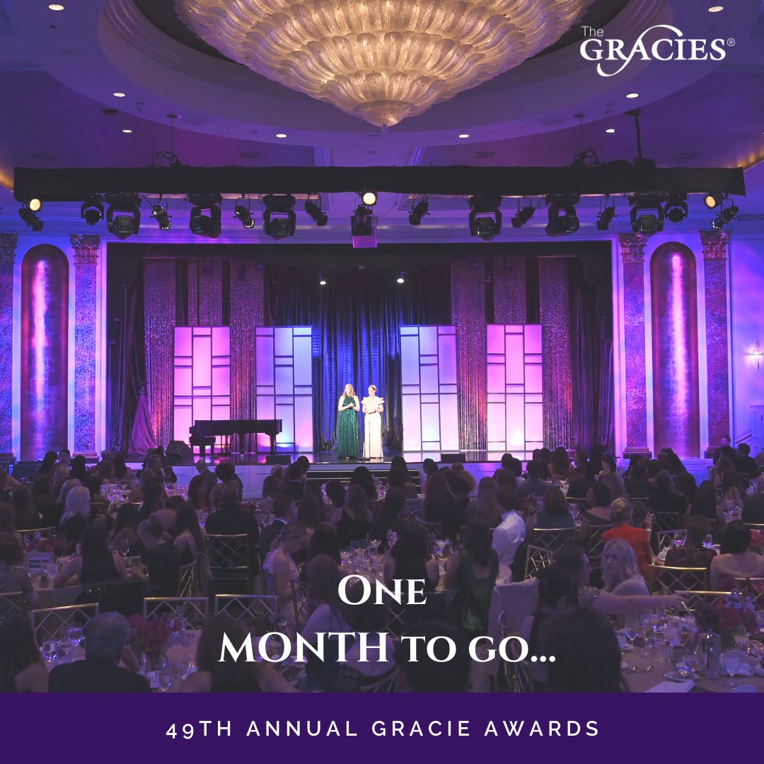 One Month to Go!🎉The countdown is officially ON for the 49th Annual Gracie Awards Gala on May 21. Join us as we celebrate the extraordinary achievements of women in media at #TheGracies. Secure your tickets today: Gracies Gala — (allwomeninmedia.org)