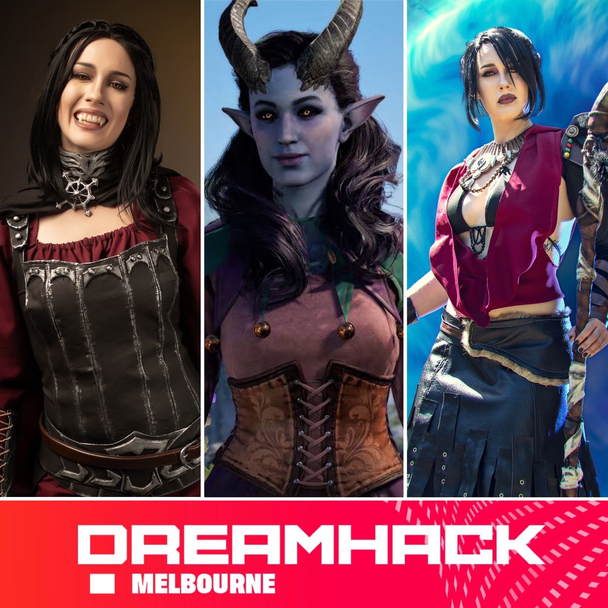 And the winner is…I added a third cosplay cause it was a tie! 😂😂 So I’ll be wearing Serana on Friday, Alfira on Saturday, and Morrigan on Sunday! Who am I seeing at @DreamHackAU this coming weekend??💙🎉 Can’t wait to see all the entries of the Cosplay Comp! 🎉