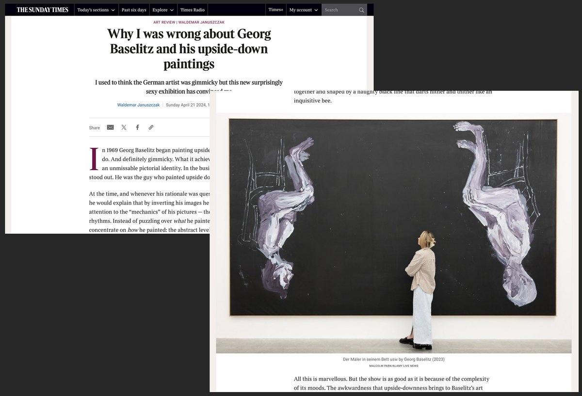 21.4.24. Sunday Times online review of Georg Baselitz #art #exhibition @_WhiteCube Bermondsey @TimesPictures @Alamy_Editorial