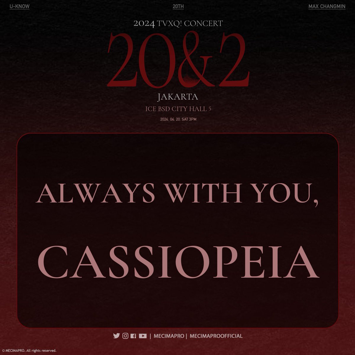 #TVXQ_20n2_JKT - Our heartfelt appreciation for Cassiopeia Indonesia, we are truly greatful for your support! Thank you to the amazing Cassiopeia for your amazing enthusiasm. We apologize for any mishaps or inconveniences. Stay healthy always and hope to see you next time❤️