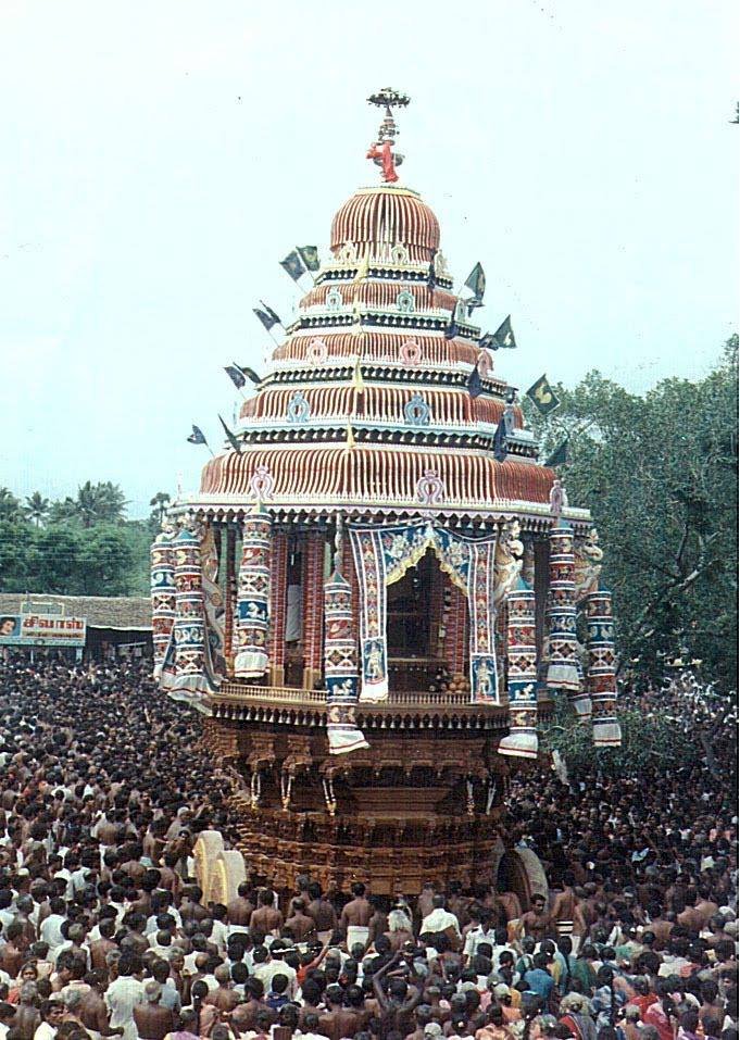 🚨 38 years since Sri Lanka destroyed one of the largest Hindu chariots in the world Today marks 38 years since Sri Lankan soldiers destroyed the chariot of the ancient Selva Channithy Murugan Temple in Thondaimaanaaru, one of the largest Hindu chariots in the world at the time.