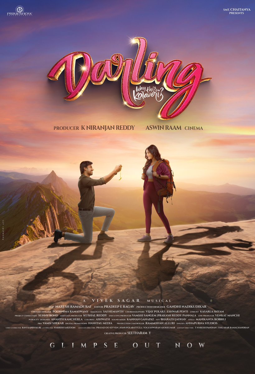 Aswin Raam (@dir_aswin) on Twitter photo Presenting to you all my Debut Telugu film #Darling 🌟 @PriyadarshiPN <a href="/NabhaNatesh/">Nabha Natesh</a>
youtu.be/RJAHSobEGyg?si…
Watch the announcement glimpse here
<a href="/Primeshowtweets/">Primeshow Entertainment</a> <a href="/Niran_Reddy/">Niranjan Reddy</a> <a href="/Chaitanyaniran/">Chaitanya Reddy</a> <a href="/PradeepERagav/">Pradeep E Ragav</a> <a href="/nareshramadurai/">Naresh Ramadurai</a> #VivekSagar Musical Presenting to you all my Debut Telugu film #Darling 🌟 @PriyadarshiPN <a href="/NabhaNatesh/">Nabha Natesh</a>
youtu.be/RJAHSobEGyg?si…
Watch the announcement glimpse here
<a href="/Primeshowtweets/">Primeshow Entertainment</a> <a href="/Niran_Reddy/">Niranjan Reddy</a> <a href="/Chaitanyaniran/">Chaitanya Reddy</a> <a href="/PradeepERagav/">Pradeep E Ragav</a> <a href="/nareshramadurai/">Naresh Ramadurai</a> #VivekSagar Musical