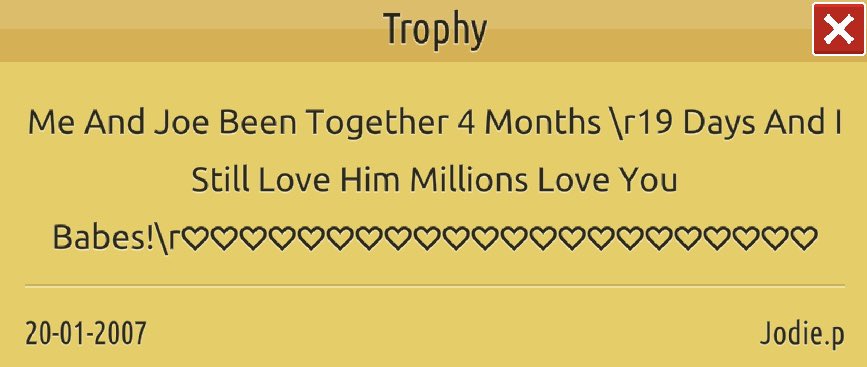 navypillow's tweet photo. User Jodie.p last login was 15 years after this trophy was made. Do you still think she loves him after all these years or did their love end on 10/30/2023? @Habbo #habbo #habbohotel https://t.co/bC8Q2HnhbU