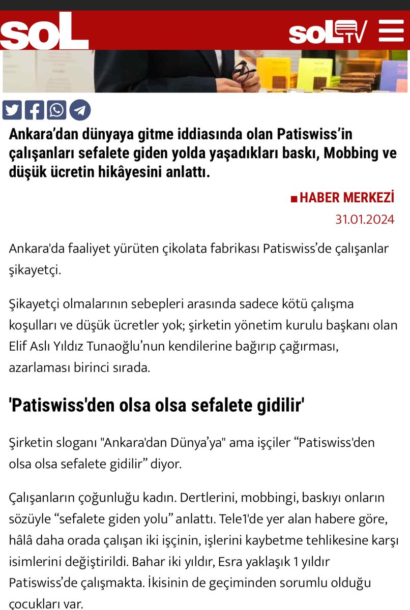 #Patiswiss'in CEO'su Elif Aslı Yıldız Tunaoğlu şov yapıyor(!) Yorum yapmıyorum, sonra avukatları ile marka değerimizi düşürüyorsun diye dava açar falan. Gerçi önce kendisine dava açması gerekiyor marka avukatlarının, küf çözülürdü bir şekilde ama CEO marka imajını imha etti👎