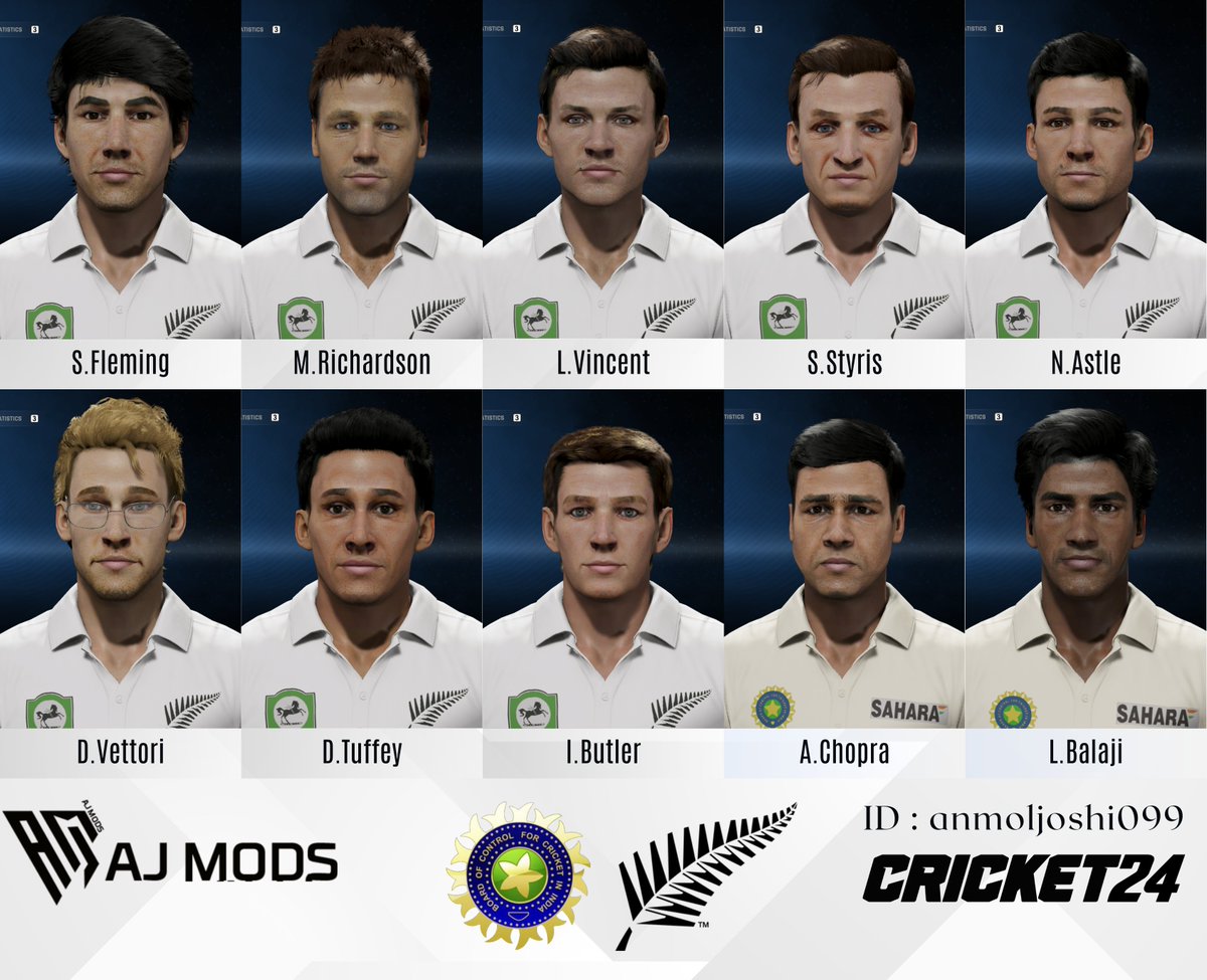 🇮🇳🏏🇳🇿 India and New Zealand Test Players 2003-Now Updated! 🌟
🔥 On the Special Request of @anmoljuneja1994 🔥
You Guys Can Also Raise Request Through DMs! 📩
Download these Players Now at ID: anmoljoshi099 💻
#Cricket2003 #IndvsNZ #Cricket24 #AJMods