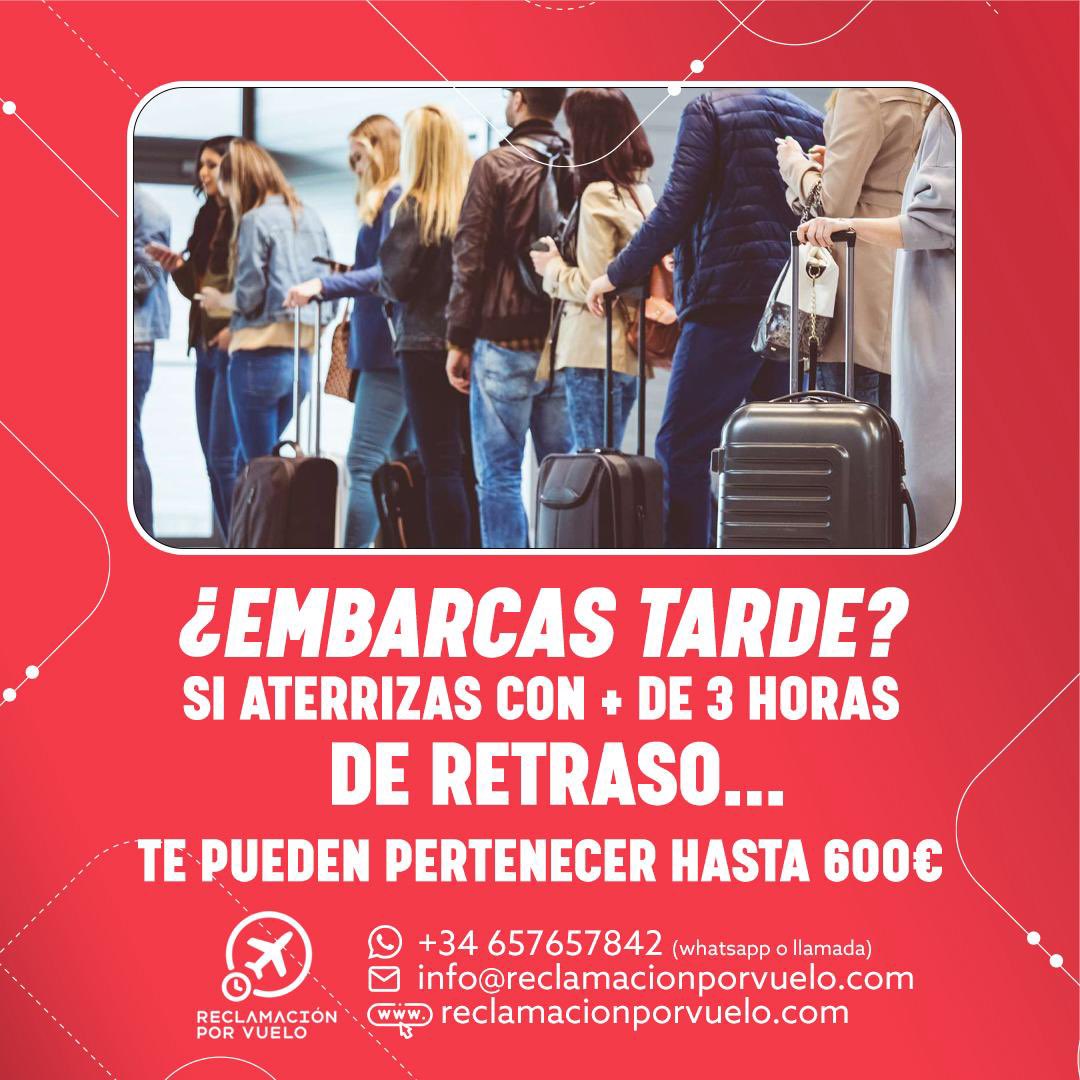 RECLAMACIONPOR1's tweet photo. ¿Todo listo para tu viaje? 
Tu plan perfecto sería unas vacaciones tal y como las planeaste, pero a veces tu vuelo puede tener incidencia.
En #ReclamaciónPorVuelo nos encargamos de defender tus derechos. Contácta en WhatsApp al +34 657 657 842 o entra en https://t.co/HSZAJVIxwk https://t.co/9unpUZgTIQ