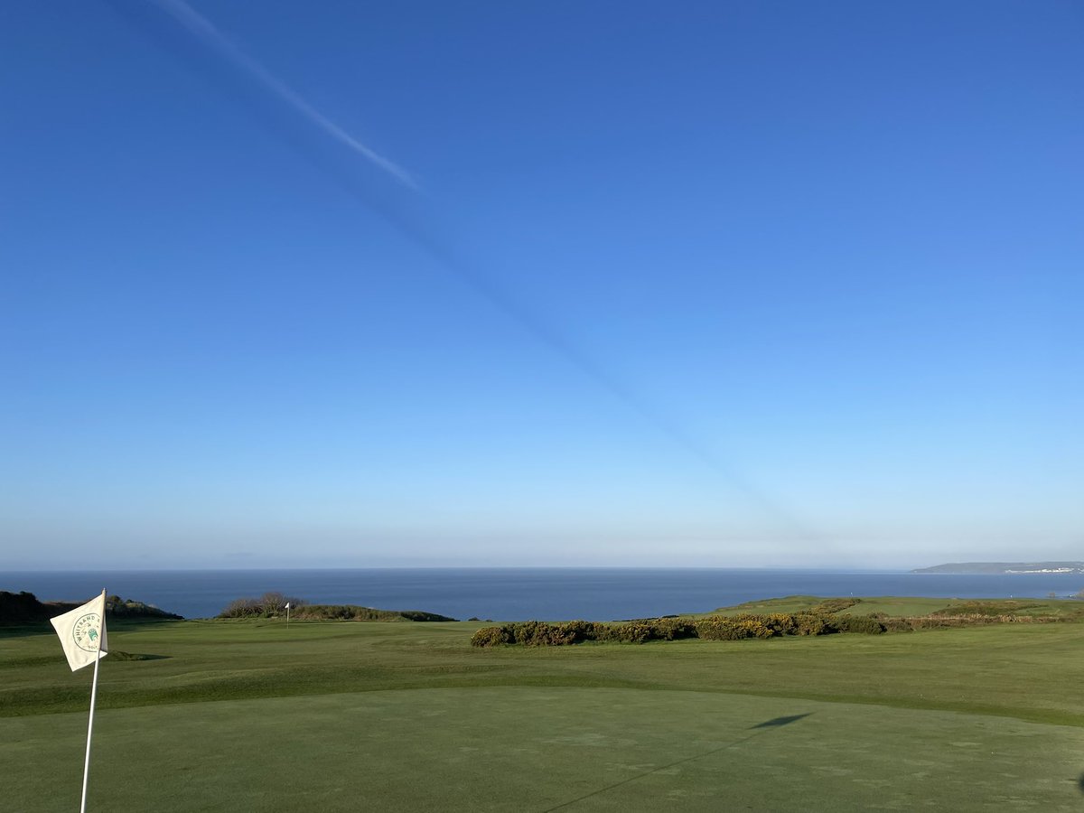 Beautiful start to the day, calm breeze, blue sky(for now), can’t get much better to #PlayTheBay still a couple of tee times left contact: @whitsandbaygolf @AndyWelchPGA @swsportsnews