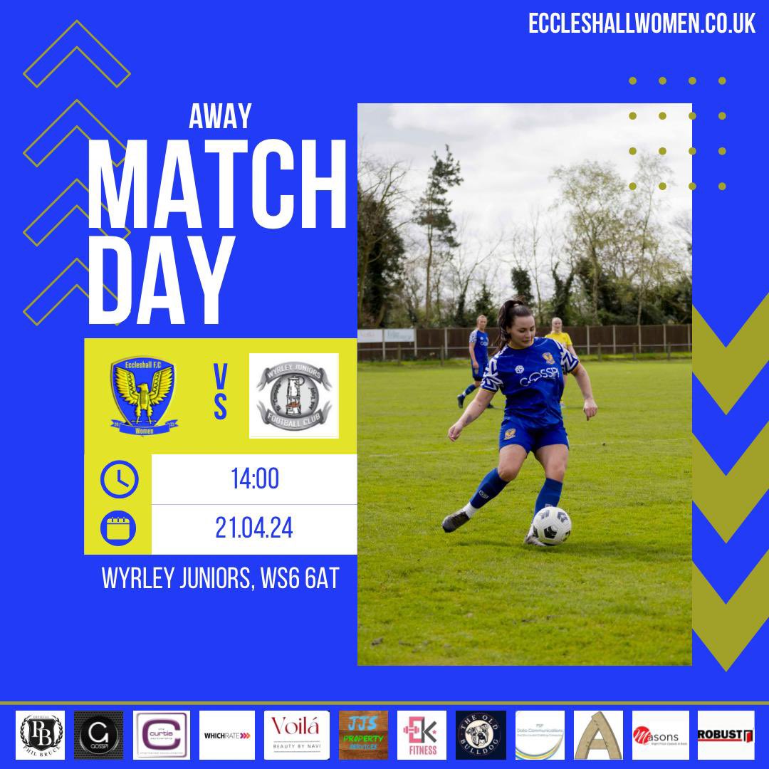 - It’s Match Day..

The Girls head to Wyrley Ladies F.C in the @sglfl League Fixture this afternoon, 2pm kick-off… 

Come on Girls! 💙🦅

(👩‍💻 @KieraMaee__)

#matchday #itsmatchday #gameday #itsgameday #today #thisafternoon #womensfootball #sunday #supersunday #away #awaygame